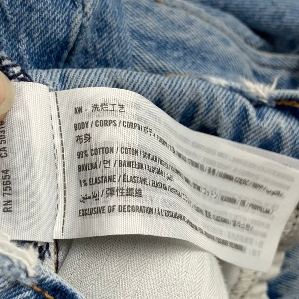 Abercrombie A+F Jeans 90s Straight Curve Love sz 25 Ultra High Rise Distressed 0 - Picture 11 of 11